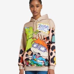 Nickelodeon Rugrats Tan Hoodie with Colorful Characters. New without tags.